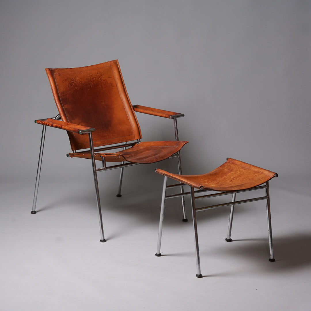 Rare Casino armchair and footstool, Yrjö Kukkapuro, 1960s