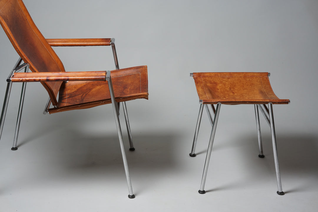 Rare Casino armchair and footstool, Yrjö Kukkapuro, 1960s