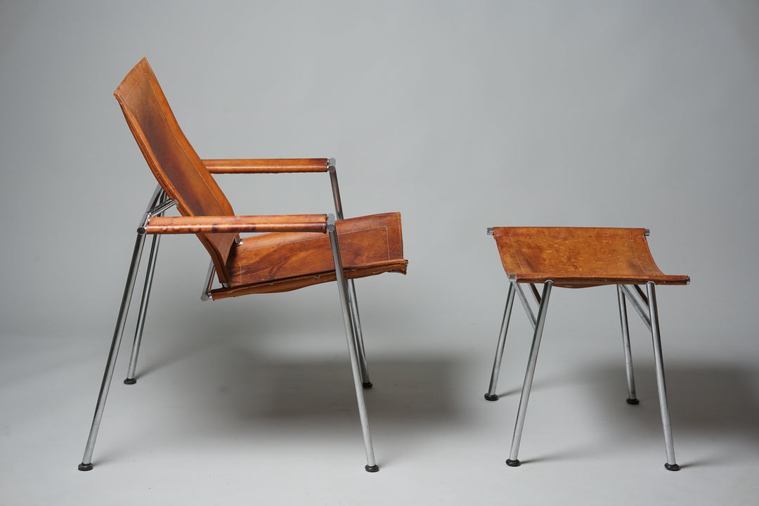 Rare Casino armchair and footstool, Yrjö Kukkapuro, 1960s