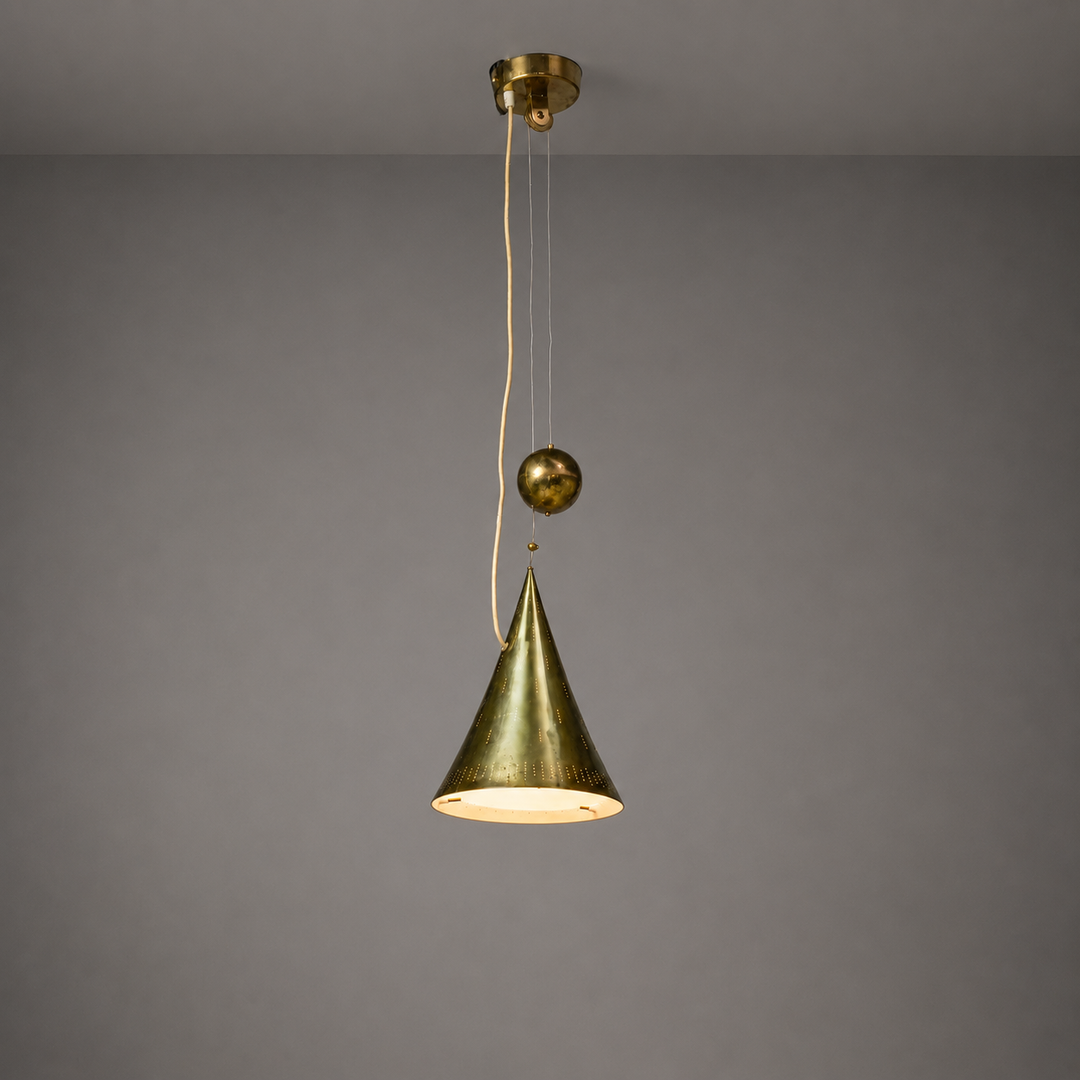 Rare model 10220 counterweight pendant, Paavo Tynell, Taito Oy, 1940/1950s