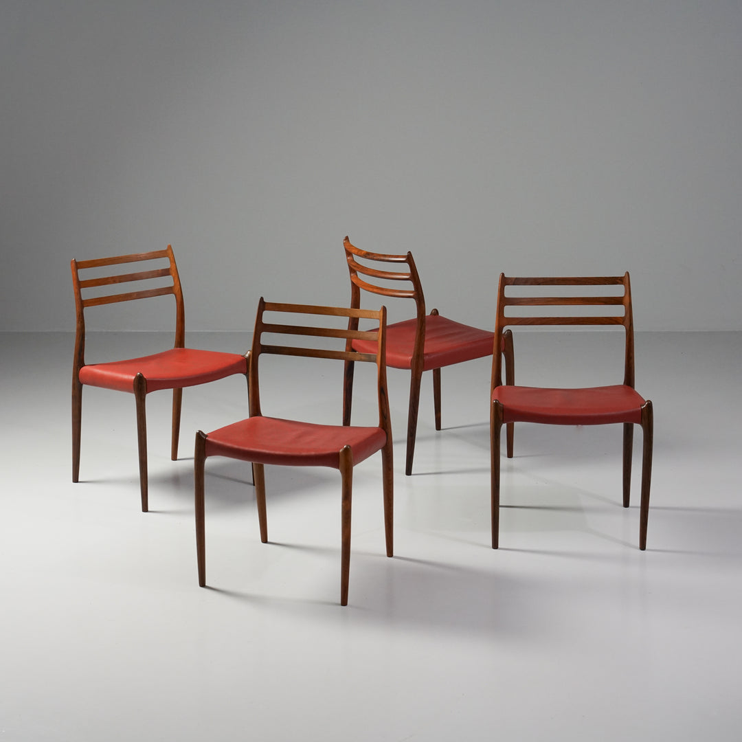 Set of four model 78 chairs, Niels Møller, J.L. Møllers Møbelfabrik, 1960s
