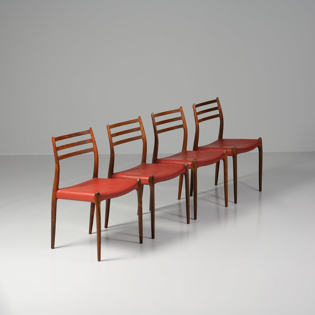 Set of four model 78 chairs, Niels Møller, J.L. Møllers Møbelfabrik, 1960s