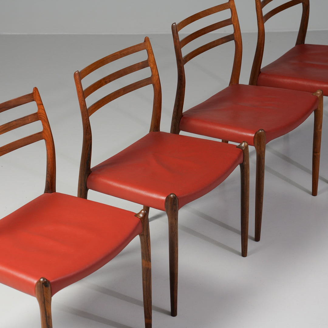 Set of four model 78 chairs, Niels Møller, J.L. Møllers Møbelfabrik, 1960s