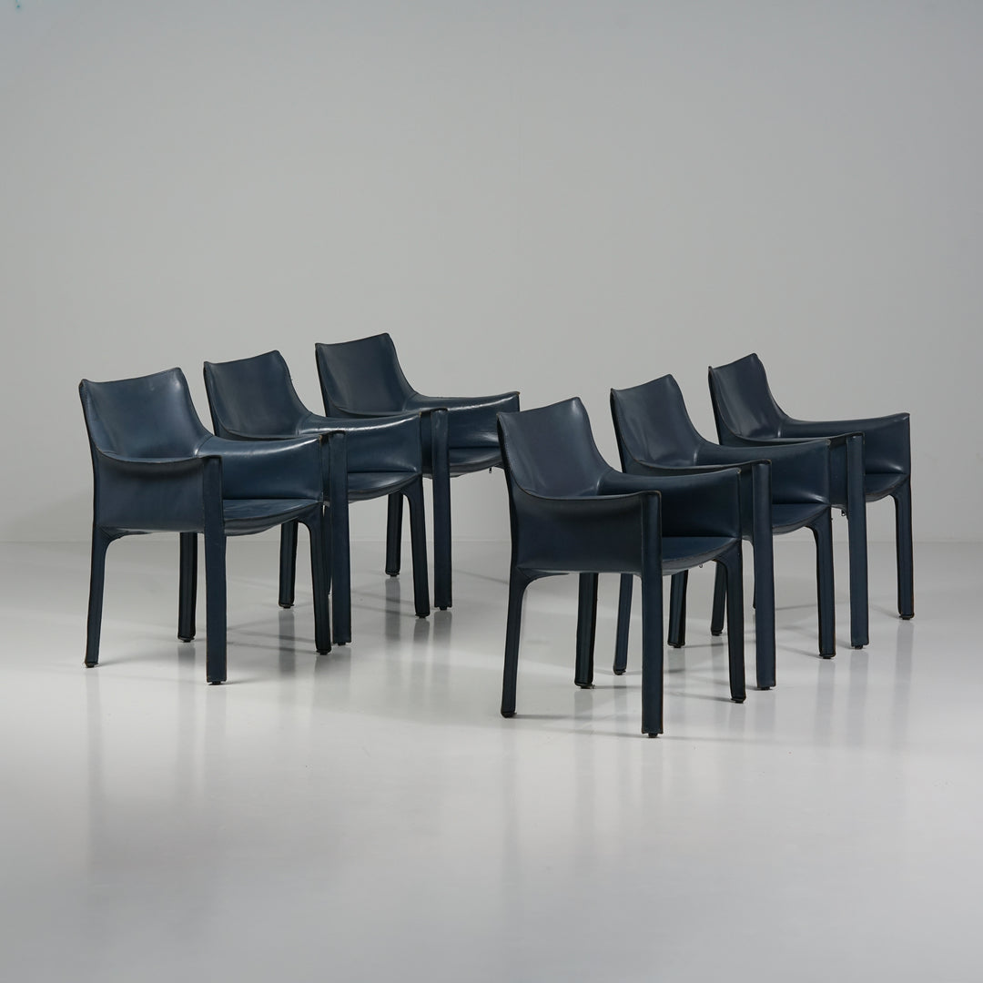Set of six model Cab 413 chairs, Mario Bellini, Cassina, 1970s