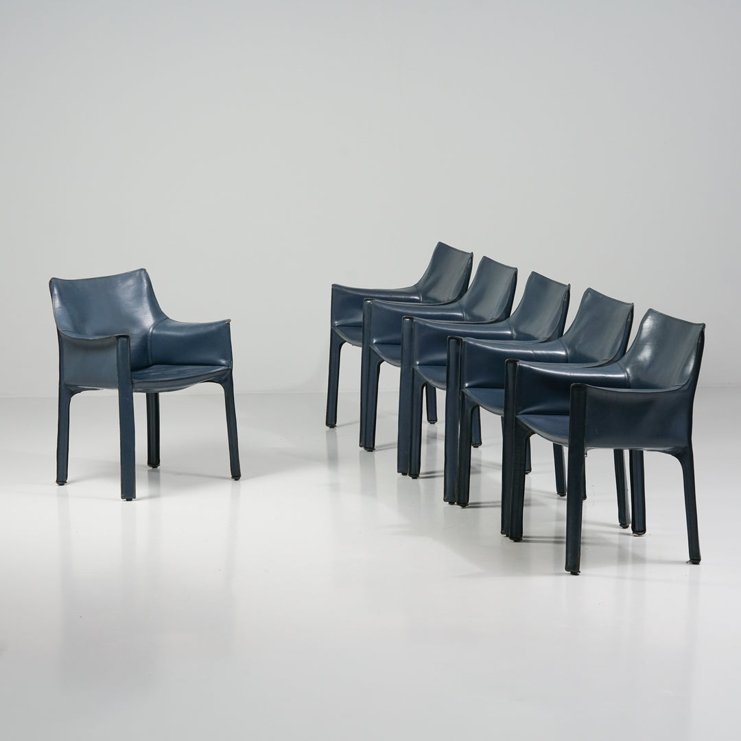 Set of six model Cab 413 chairs, Mario Bellini, Cassina, 1970s