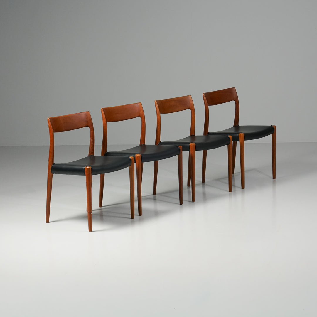 Model 77 dining chairs (4 pieces), Niels Otto Møller, J.L Møllers Møbelfabrik, 1960s