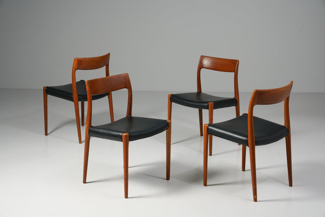 Model 77 dining chairs (4 pieces), Niels Otto Møller, J.L Møllers Møbelfabrik, 1960s