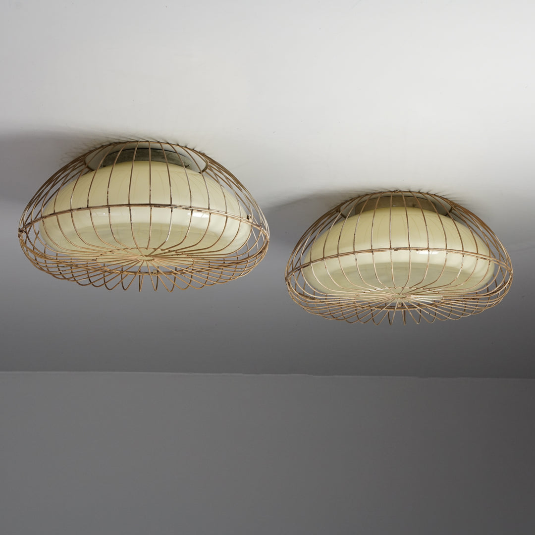 Pair of model 82400 flush mounts, Gunnel Nyman, Taito Oy, 1940s