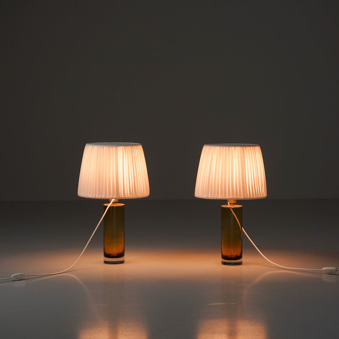 Art glass table lamps, Sweden, 1960s