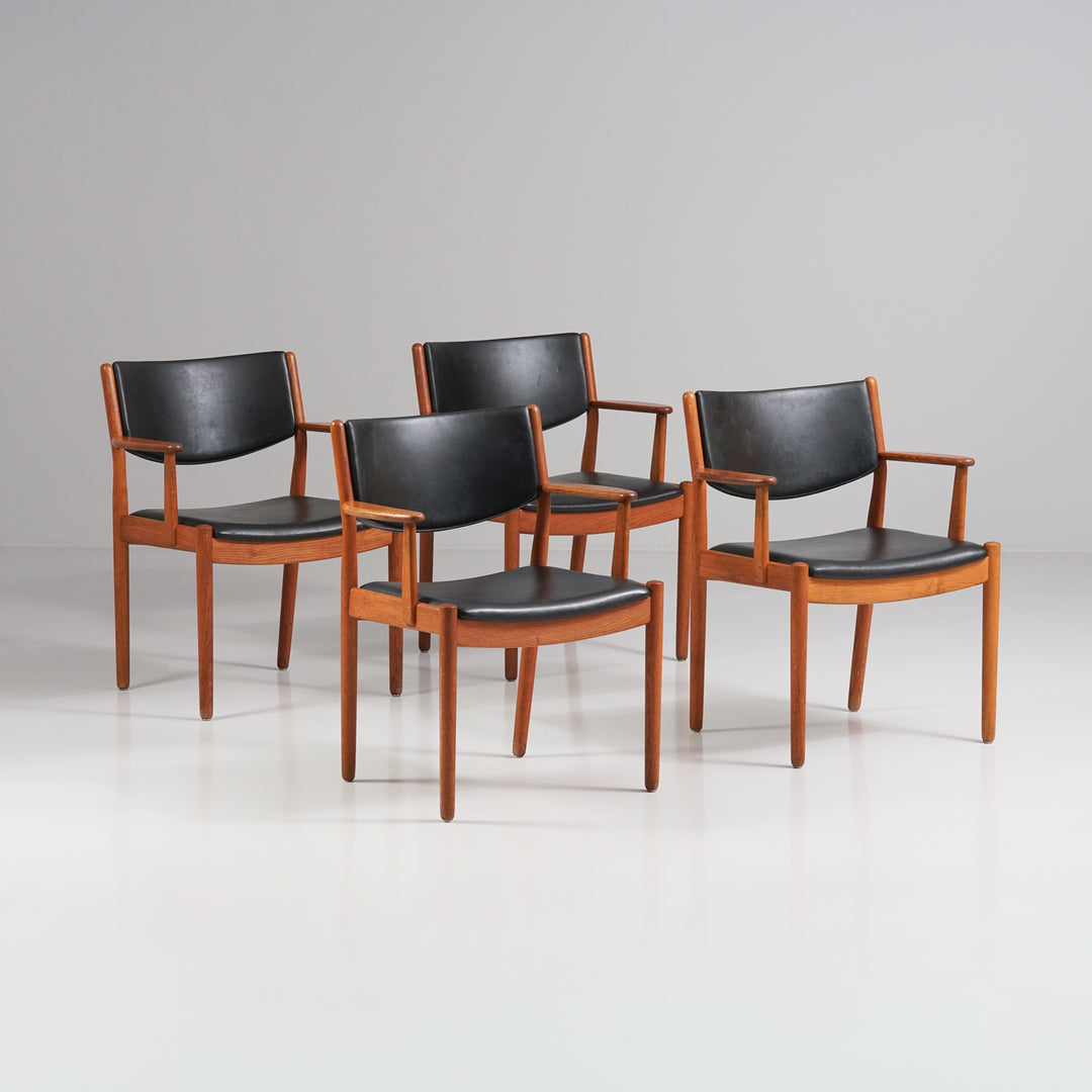 Chair model J62 (4 pieces), Poul Volther, FDB Møbler, Denmark, 1960s